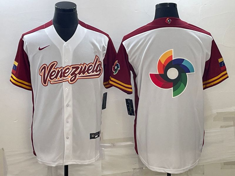 Men 2023 World Cub Venezuela Blank White Nike MLB Jersey1->more jerseys->MLB Jersey